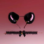 Cat and Fox Ear Headband with Matching Lace Choker