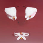 Cat and Fox Ear Headband with Matching Lace Choker