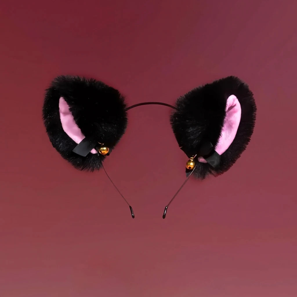Cat and Fox Ear Headband with Matching Lace Choker - Variant Image 1
