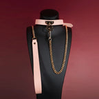Black Leather Heart Charm Choker Collar Set - Variant Image 1