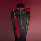 Black Leather Heart Charm Choker Collar Set - Variant Image 3