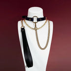 Designer O-Ring Choker Collar with Layered Gold Chains - Variant Image 6