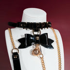 Glow-in-the-Dark Puppy Bow Bell Choker Collar Set