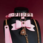 Glow-in-the-Dark Puppy Bow Bell Choker Collar Set