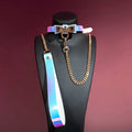 Holographic Bow Choker Collar and Leash Set