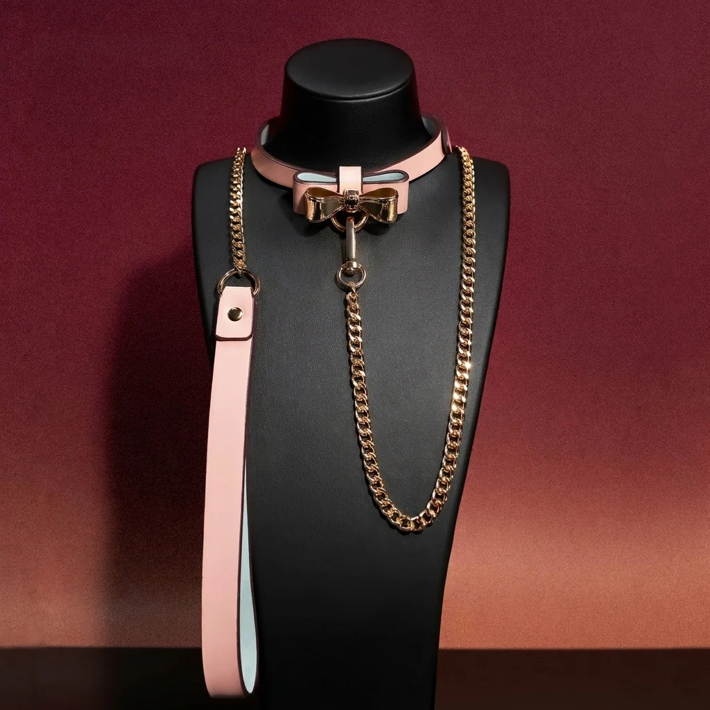 Holographic Bow Choker Collar and Leash Set - Variant Image 3