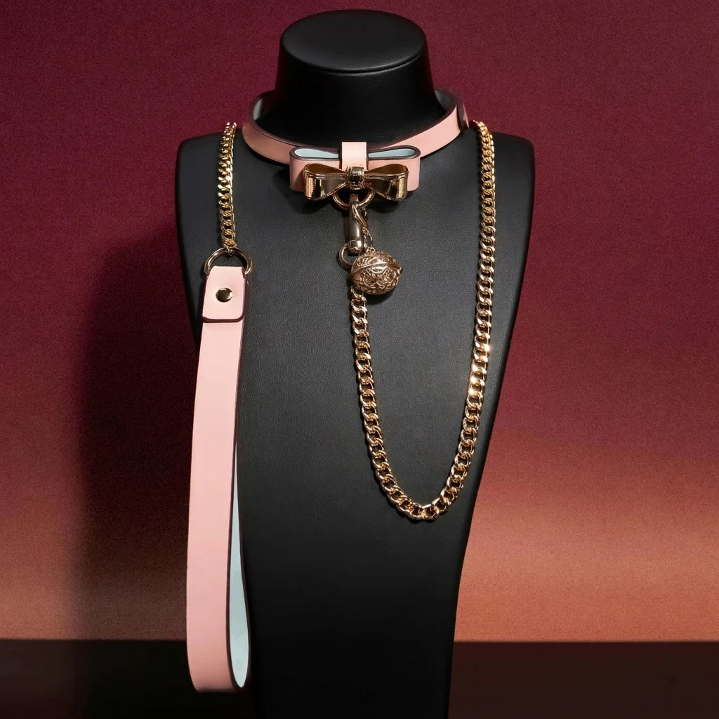 Holographic Bow Choker Collar and Leash Set - Variant Image 4