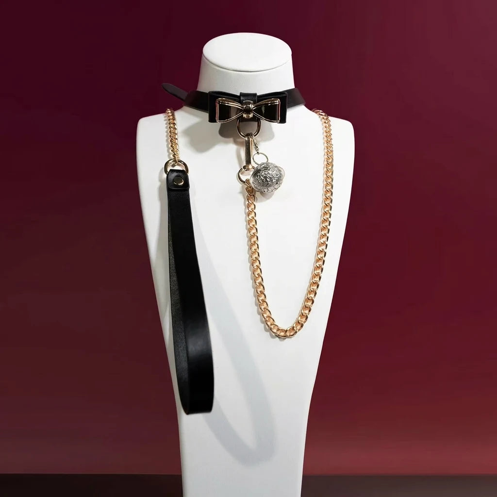 Holographic Bow Choker Collar and Leash Set - Variant Image 8