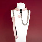 Soft Pink Pebbled Leather Choker Collar Set - Variant Image 1