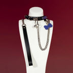 Black Puppy Head Charm Choker Collar and Chain Leash Set - Variant Image 1