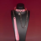 Pink Chameleon Bell Choker Collar Set