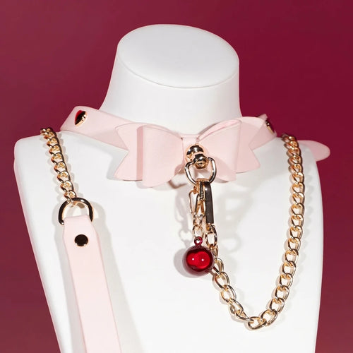 Pastel Pink Bow Bell Choker Collar Gift Set - Variant Image 1