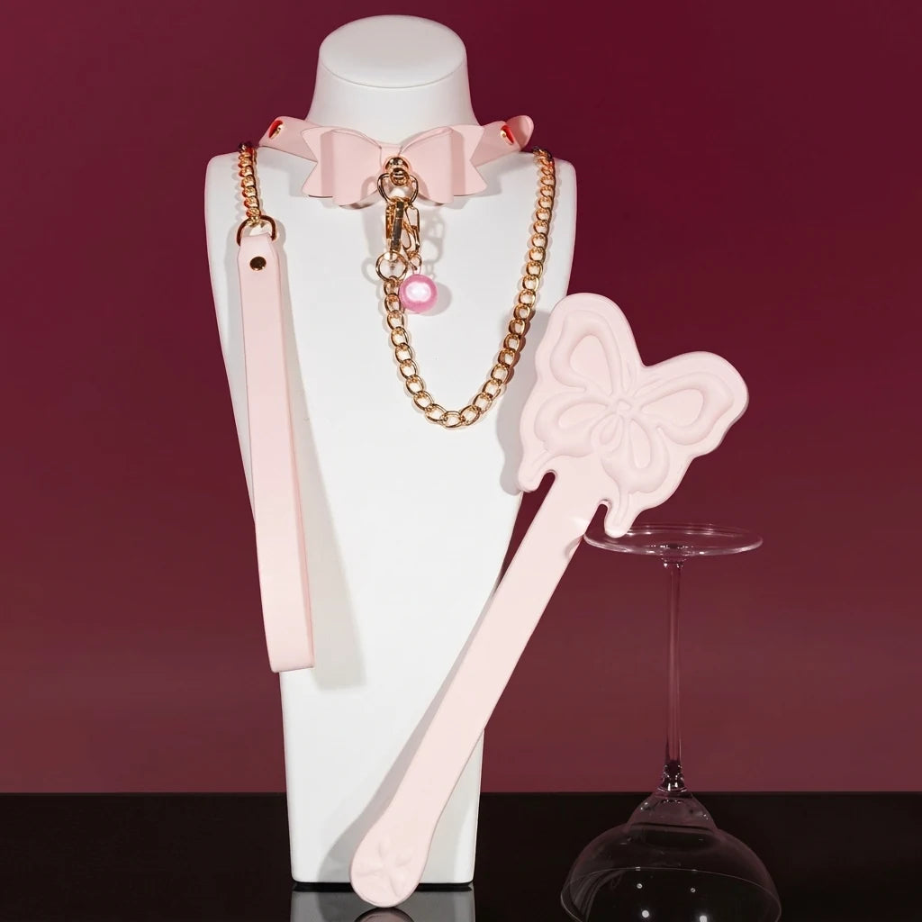 Pastel Pink Bow Bell Choker Collar Gift Set - Variant Image 5