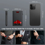 Men's RFID Minimalist Bifold Wallet - 1 ID Window, Pop-Up Card Holder, Money Clip, Gift Box Included - for Summer Vibes, Outdoor Fun,summerwins tiktokshopbacktoschool (main image)