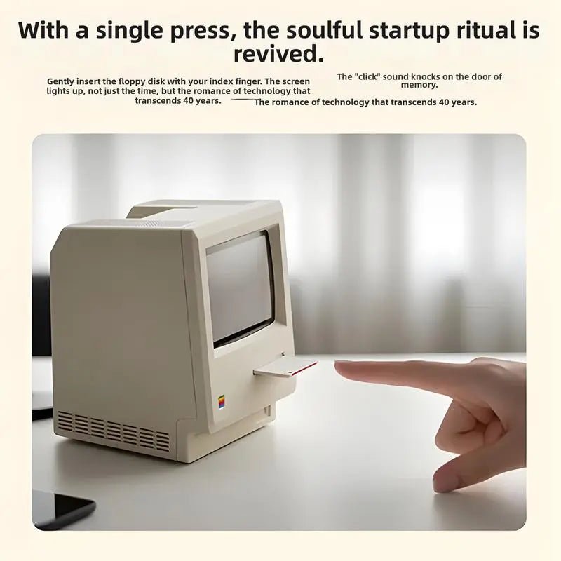 RayCue Classic Mini: Retro Macintosh - Style Desktop Clock & Decor - Ariacase