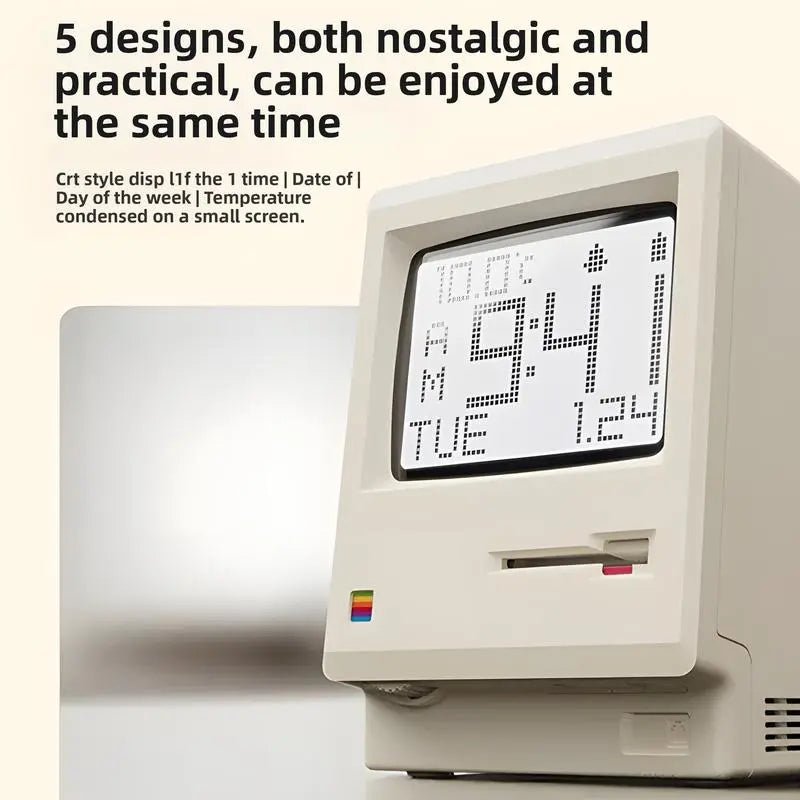 RayCue Classic Mini: Retro Macintosh - Style Desktop Clock & Decor - Ariacase