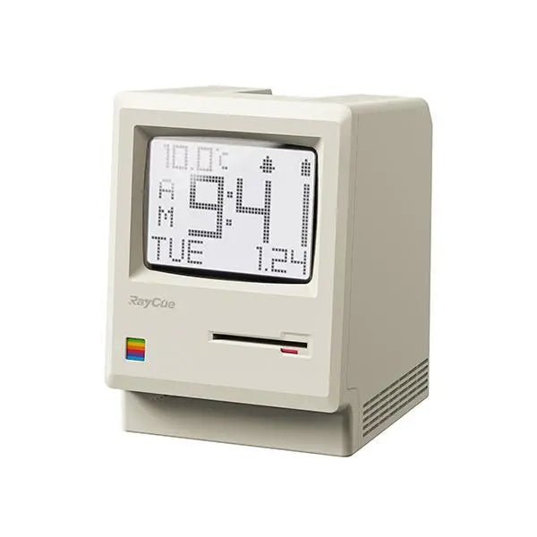 RayCue Classic Mini: Retro Macintosh - Style Desktop Clock & Decor - Ariacase